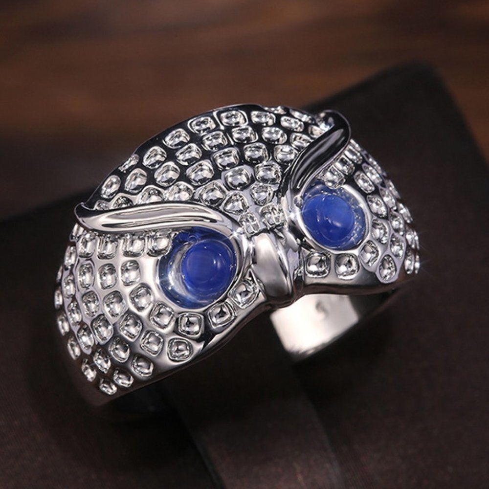 💎Adorable Cute Blue Eye Owl Rings for Women/Man, PD001